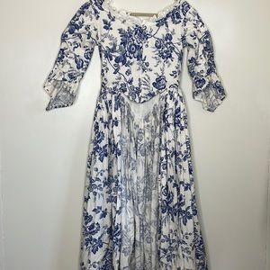 Colonial Williamsburg Costume Dress Re-enactment Theater Gown Unique Boning XS